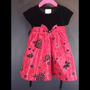 La Princess Dresses - Little Girl La Princess Red and Black Velvet Dress La Princess Dresses - Little Girl La Princess Red and Black Velvet Dress